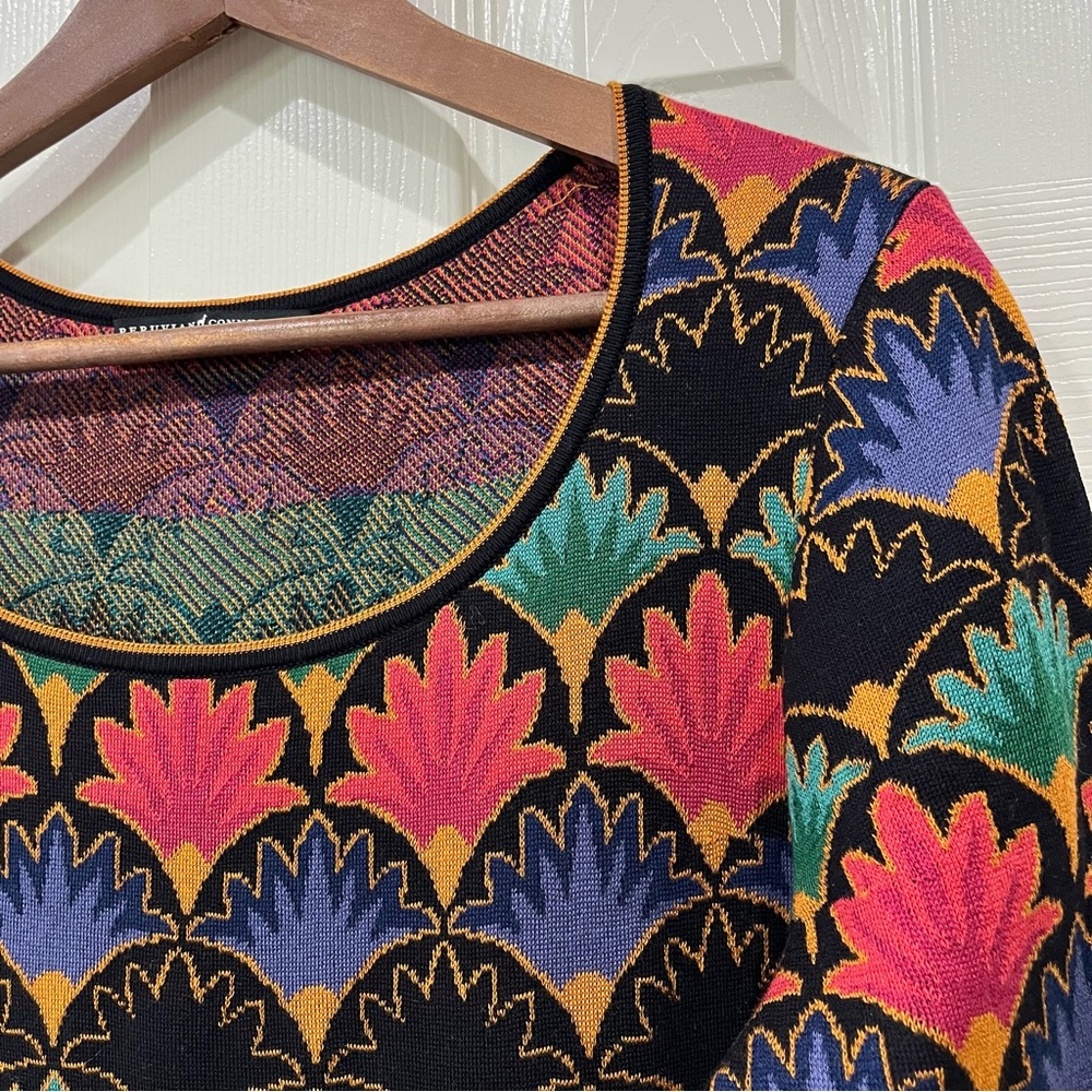 Peruvian Connection Byzantine Knit Sheath Midi Dress Sz M - Picture 3 of 8